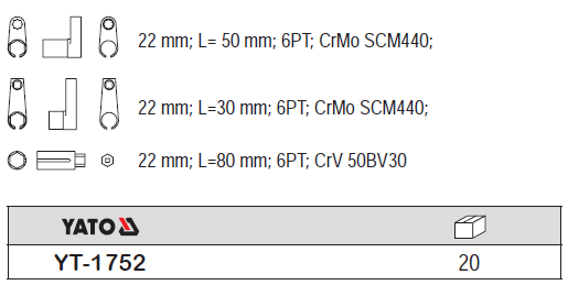 Bộ cảo tháo cảm biến tổng hợp Oxy 3 chi tiết Yato YT-1752