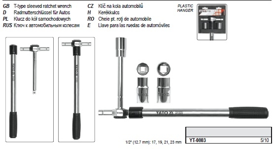 Bộ tay vặn chữ T 1/2 inch 4 chi tiết Yato YT-0803