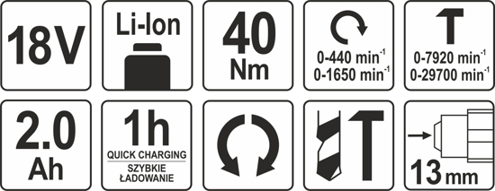 Máy khoan vặn vít dùng pin 18V Yato YT-82786