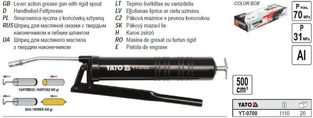 Súng bơm mỡ dùng tay Yato