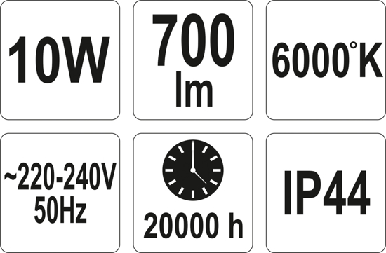 Đèn pha led xoay 10W 700Lm Yato YT-81801