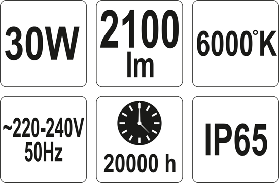 Đèn pha led 30W 2100Lm Yato YT-81803