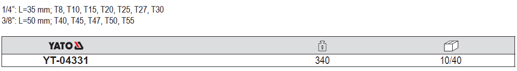 Bộ tuýp mũi vít hoa thị Yato YT-04331