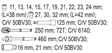 Bộ tuýp tay vặn tổng hợp 1/2 inch 18 chi tiết Yato YT-12641