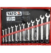 Bộ cờ lê vòng miệng hệ mét 12 chi tiết 8-19mm Yato YT-03621
