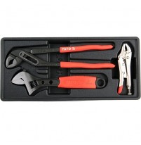 Khay bộ mỏ lết, kìm chết, kìm mỏ quạ 3 chi tiết Yato YT-55473